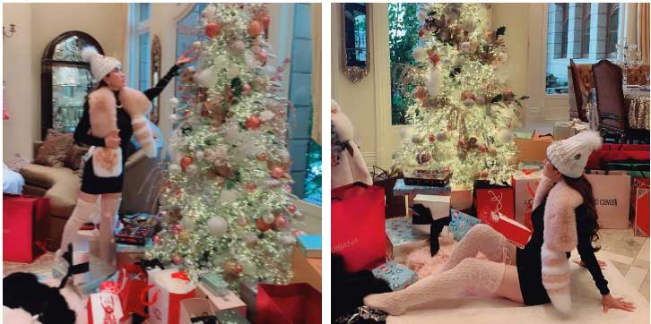 Ngắm noel bên trong biệt thự 800 tỷ của nữ tỷ phú gốc Việt, điểm nhấn dưới gốc cây thông vừa nhìn đã thấy cả núi tiền-4