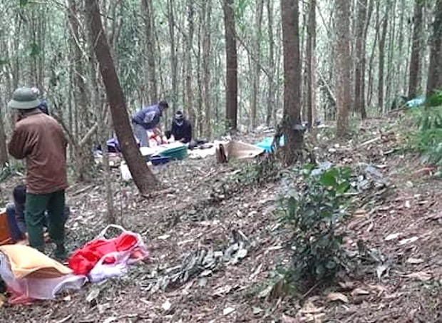 Hiện trường vụ thi thể trong rừng keo: Nạn nhân đang đeo máy cắt cỏ, có nhiều vết đâm chém-2