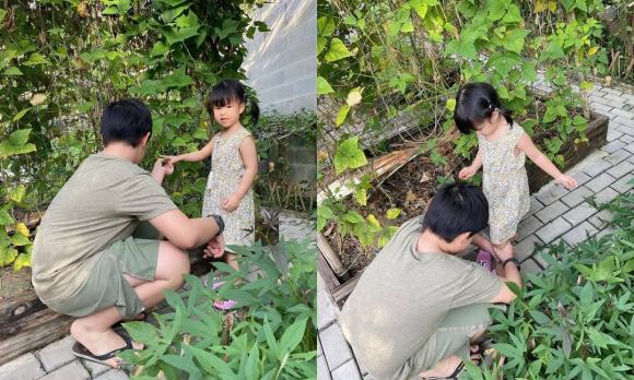 Lê Phương khoe vườn rau xanh mướt của nhà bố mẹ ruột ở Trà Vinh, hai nhóc tỳ thích thú khi được hái trái cây-4