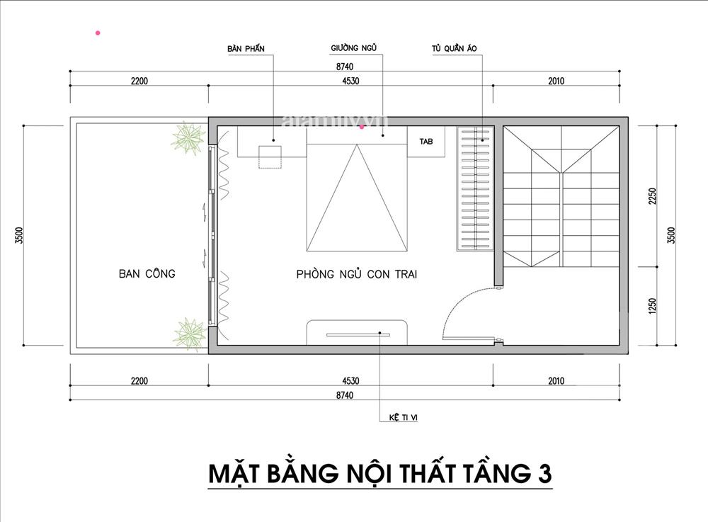 Thiết kế nhà ống 3 tầng diện tích 25m² cho gia đình 3 người với tổng chi phí chỉ 145 triệu đồng-3
