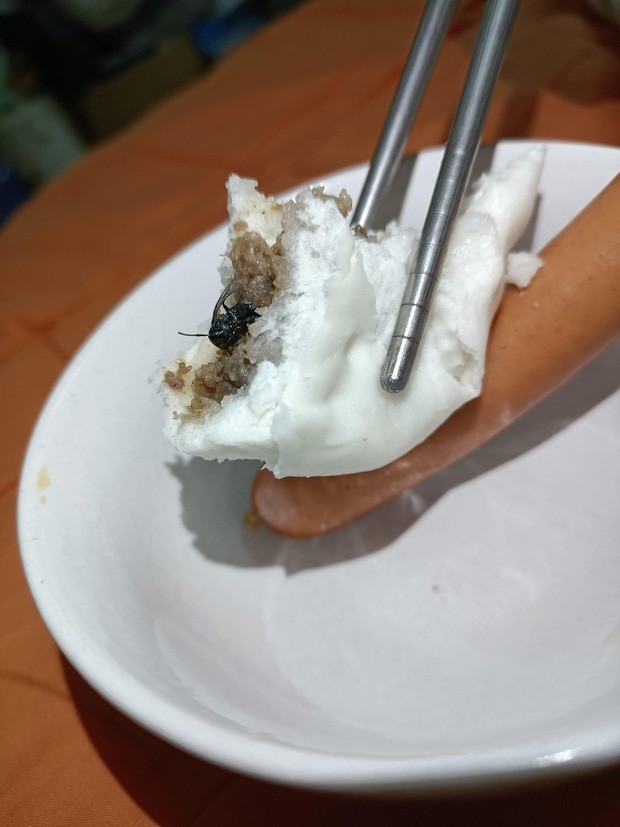 Đây là cái bánh bao thị phi nhất hôm nay: Mua trong siêu thị hẳn hoi, bẻ ra bên trong có nguyên bé ruồi tăng trọng siêu béo?-2