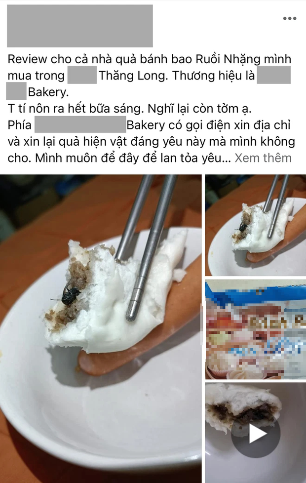 Đây là cái bánh bao thị phi nhất hôm nay: Mua trong siêu thị hẳn hoi, bẻ ra bên trong có nguyên bé ruồi tăng trọng siêu béo?-1