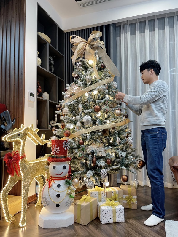 Sao Việt trang hoàng nhà cửa lộng lẫy đón Giáng sinh: Lã Thanh Huyền kết gu sang chảnh, Cường Đô La chịu chơi sắm cây thông khủng-13