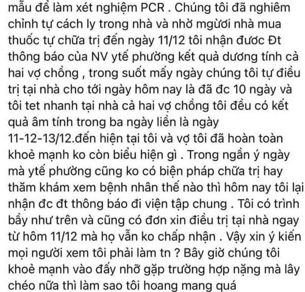 Hà Nội: F0 test nhanh y tế không đón, tự chữa khi âm tính bị gọi đi điều trị tập trung-1