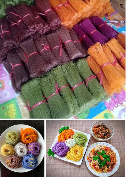 Bún ngũ sắc lạ miệng, bắt mắt khiến bà nội trợ xiêu lòng đặt mua về vừa thưởng thức vừa ngắm-1