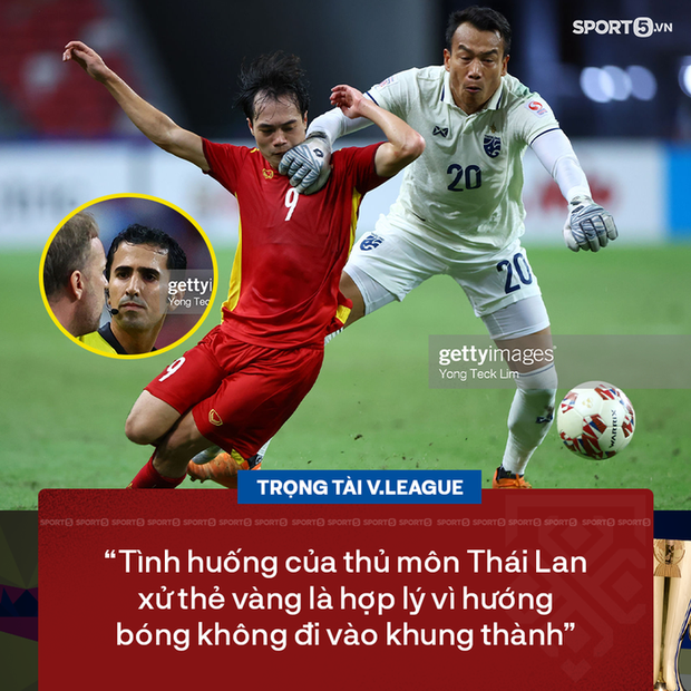 Trọng tài V.League lý giải việc thủ môn Thái Lan chỉ nhận thẻ vàng dù lao ra khỏi vòng cấm để phạm lỗi với Văn Toàn-1