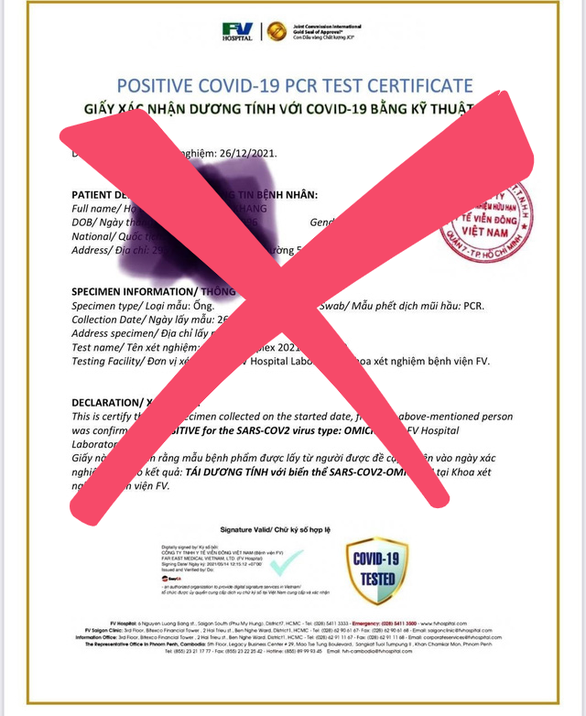 Sở Y tế TP.HCM bác tin đồn Bệnh viện FV TP.HCM phát hiện ca mắc biến chủng Omicron-1