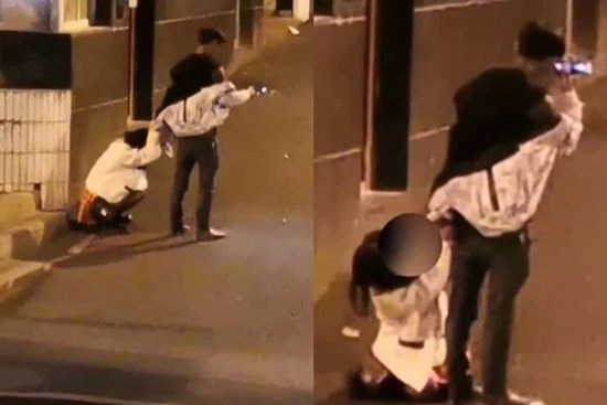 Cảnh tượng bất ngờ diễn ra giữa đường của 1 cặp đôi: Cô gái bỗng dưng hoảng loạn nhưng thái độ của bạn trai rất khác lạ