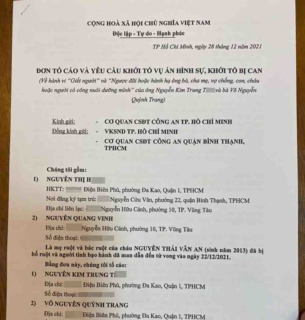 Mẹ đẻ bé gái 8 tuổi bị bạo hành tử vong đề nghị khởi tố chồng cũ-4