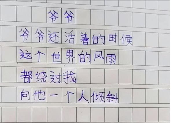 Học sinh tiểu học viết văn tả ông nội, chỉ vỏn vẹn 26 chữ mà khiến cộng đồng mạng dậy sóng: Lớn lên không làm nhà văn quá phí-1