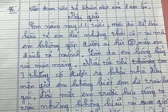 Học sinh lớp 5 viết văn kể về bản thân thời Cô-vi, đọc đến đoạn tả ĐÔI MẮT mà chị em cười sái quai hàm: Sao giống mình đến thế