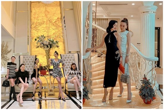 Phòng khách hoành tráng, tiện nghi trong căn biệt thự của Lệ Quyên