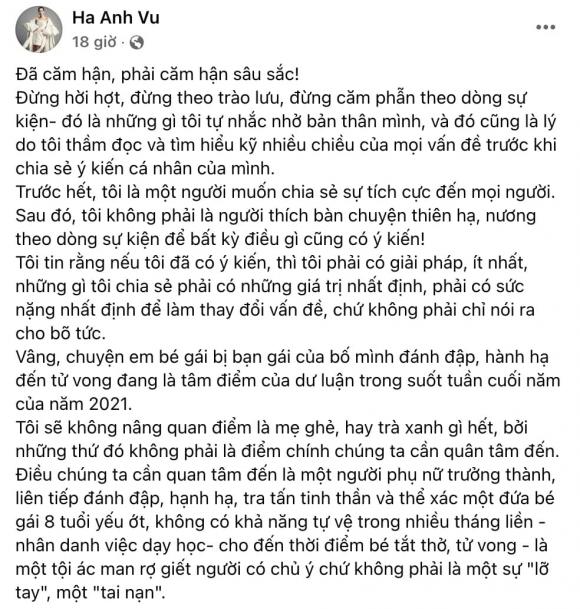 MC Phương Mai và cư dân mạng phẫn nộ vì Hà Anh quy lỗi cho mẹ ruột bé gái 8 tuổi bị mẹ kế bạo hành đến chết-2