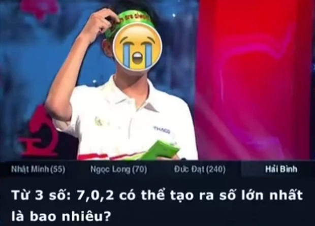 Câu hỏi Olympia: Từ ba số 7, 0, 2 có thể tạo ra số lớn nhất là bao nhiêu? - Trả lời 720 là sai bét rồi!-1