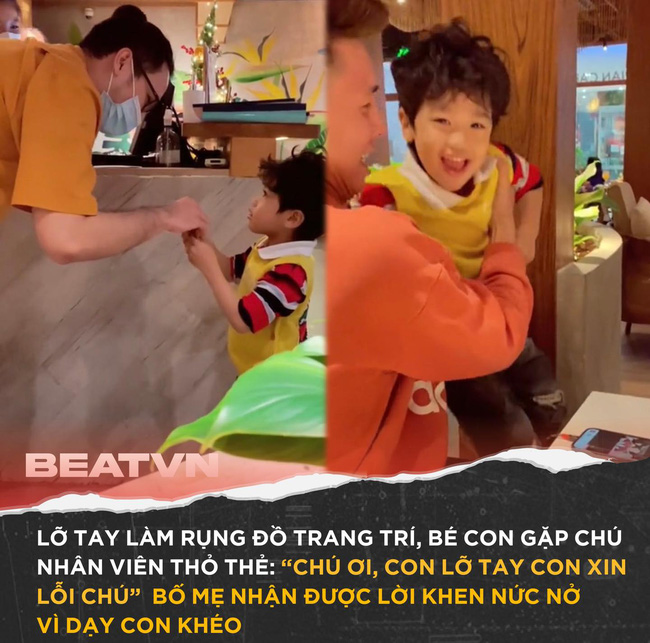 Lỡ tay làm hỏng đồ của cửa hàng, bé trai nói một câu với nhân viên khiến bố mẹ được khen nức nở-1