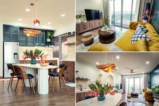 Căn hộ tông màu vàng xanh xinh xắn, vừa ấm áp vừa hợp mệnh gia đình
