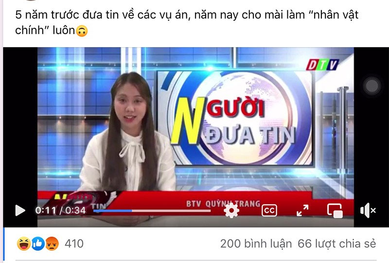Dân mạng tiếp tục lan truyền clip dì ghẻ Nguyễn Võ Quỳnh Trang làm MC đưa tin về các vụ án từ 5 năm trước-1