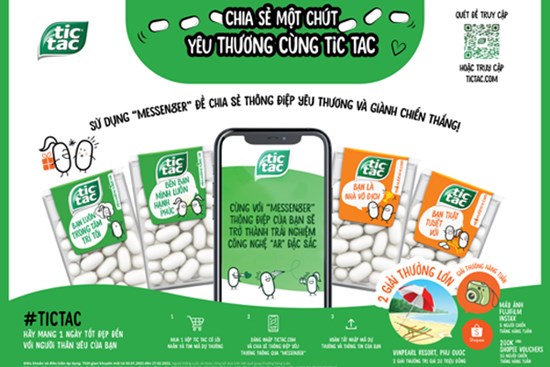 Kẹo Tic Tac khởi động chiến dịch lan toả yêu thương, nhận voucher nghỉ dưỡng