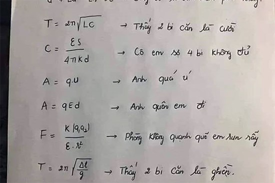 Nam sinh bày mẹo thuộc lòng công thức Vật lý siêu lầy còn thông minh, nhiều người tiếc rẻ: 
