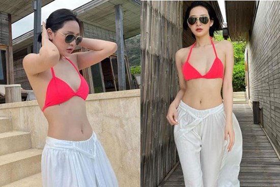 Hiền Hồ để lộ vòng 1 'bên tròn bên méo' bất thường