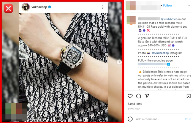 Sau Ngọc Trinh, Vũ Khắc Tiệp cũng bị một trang nước ngoài tố dùng hàng hiệu fake-1