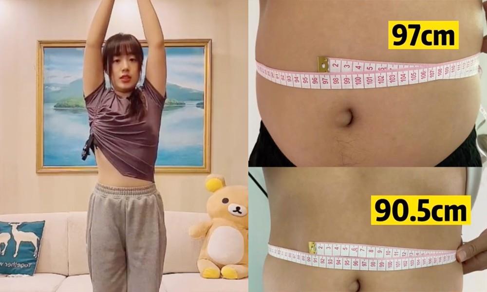 Cô gái Nhật Bản giảm được 7cm vòng eo chỉ trong 1 tuần nhờ bài tập 2 phút mỗi ngày-1