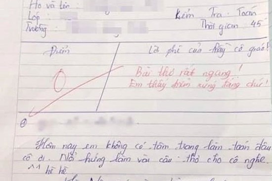 Nổi hứng làm thơ trong giờ Toán, nam sinh bị cô chấm 0 điểm rồi nhận xét 1 câu quá phũ phàng