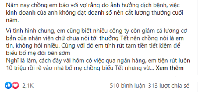 Vợ thẳng tay biếu Tết nhà ngoại gấp đôi nhà nội khiến chồng sôi sục, nghe xong lý do anh mới biết mình há miệng mắc quai-1