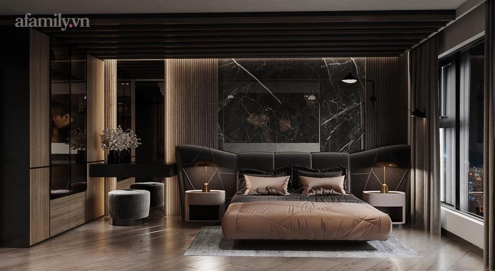 Căn hộ duplex của nữ CEO 9x ở Hà Nội: Bao trọn view sông Hồng, thiết kế luxury hiện đại tone chủ đạo nâu đen cực huyền bí-5