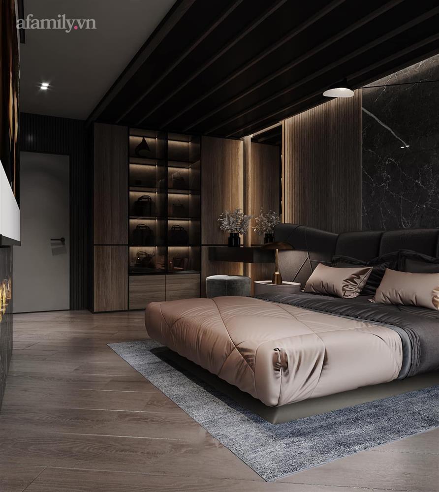 Căn hộ duplex của nữ CEO 9x ở Hà Nội: Bao trọn view sông Hồng, thiết kế luxury hiện đại tone chủ đạo nâu đen cực huyền bí-10