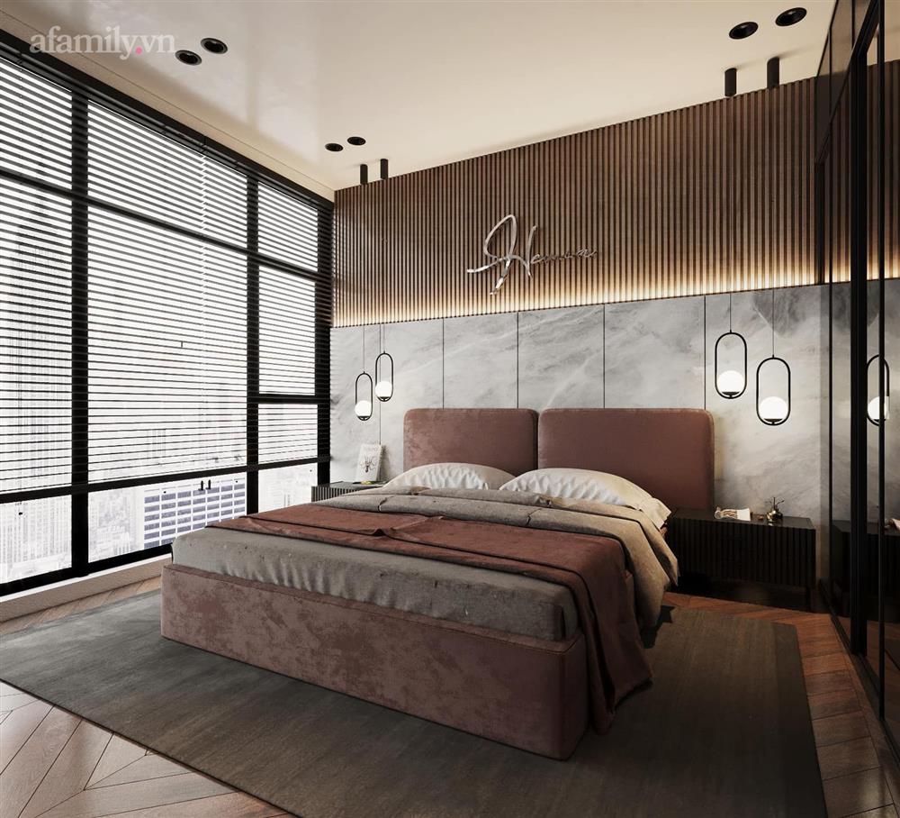 Căn hộ duplex của nữ CEO 9x ở Hà Nội: Bao trọn view sông Hồng, thiết kế luxury hiện đại tone chủ đạo nâu đen cực huyền bí-12