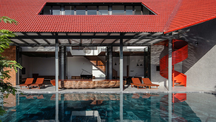 Biệt thự hiện đại 3 tầng có mái gấp độc đáo ở vùng ven Sài Gòn-8