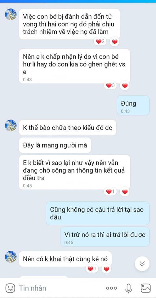Đoạn tin nhắn hé lộ thái độ cương quyết của mẹ bé gái 8 tuổi ở TP.HCM: Em không chấp nhận lý do vì con bé hư hay do ghen ghét với em-4