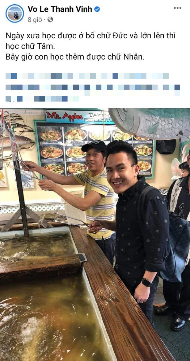 Con trai có chia sẻ gây chú ý về NS Hoài Linh, nói về 3 chữ đặc biệt học từ bố-1