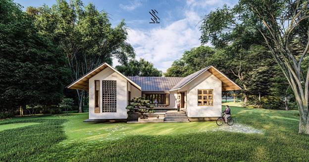 Ý tưởng thiết kế nhà đẹp 1 tầng hình chữ U đơn giản mà lôi cuốn-1