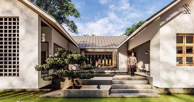 Ý tưởng thiết kế nhà đẹp 1 tầng hình chữ U đơn giản mà lôi cuốn-13