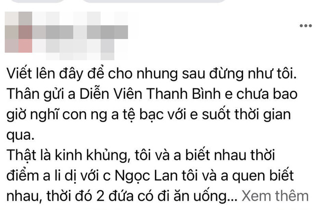 Nóng: Diễn viên Thanh Bình chồng cũ Ngọc Lan bị tố lăng nhăng, quan hệ qua đường với nhiều người khi đang sống chung với bạn gái-2