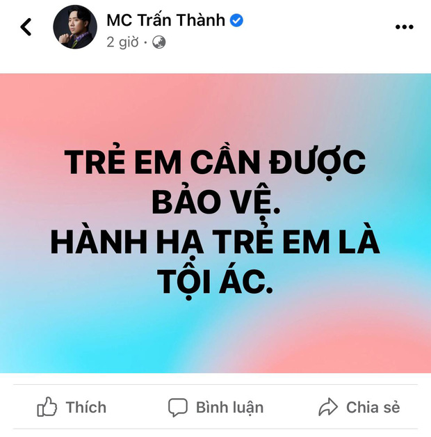 Vụ em bé 3 tuổi bị người tình của mẹ đóng 9 cây đinh lên đầu: Trấn Thành và dàn sao Vbiz đồng loạt lên tiếng!-1