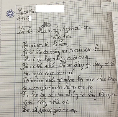Học sinh lớp 3 tả ngoại hình cô giáo Tâm, đang xúc động lâng lâng thì cười rũ vì chi tiết cuối: Tả cô hay tả sợi dây thừng?-1