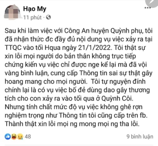 Vụ người bố dùng dao cứa cổ 2 con nhỏ ở TháI Bình: Triệu tập người tung tin sai sự thật-3