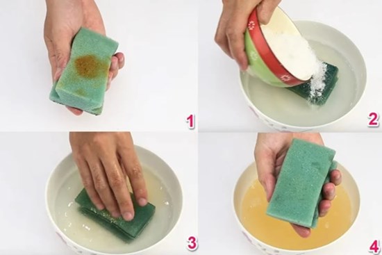 Nhúng miếng bọt biển vào nước muối, công dụng khiến ai làm thử cũng bất ngờ