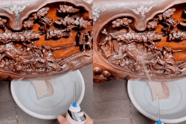 Clip: Nhanh trí vác máy tăm nước ra vệ sinh bàn ghế trước Tết, cô gái được khuyên chuẩn bị sắm cái mới là vừa