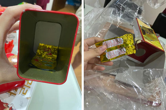 Nhiều chị em tá hỏa khi mua phải giỏ quà Tết ngoài xịn trong fake”, dân mạng cảm thán: Tiền nào của nấy ấy mà!-3