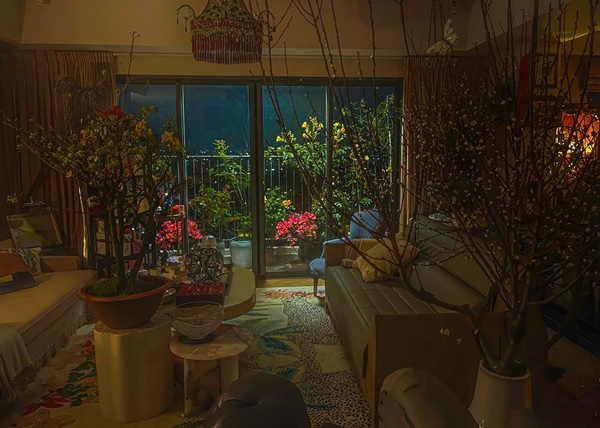 Góc nào nhà Đàm Thu Trang cũng có thể sống ảo, biệt thự hạng sang của Bảo Thy đủ các loại hoa Tết đắt tiền-10
