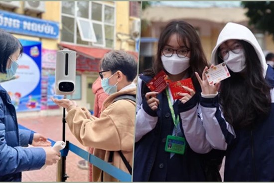 Hơn 9 tháng, học sinh lớp 7 - 12 ở Hà Nội đi học trở lại: Gió rét mưa lạnh nhưng siêu vui vì gặp lại bạn bè, thầy cô!