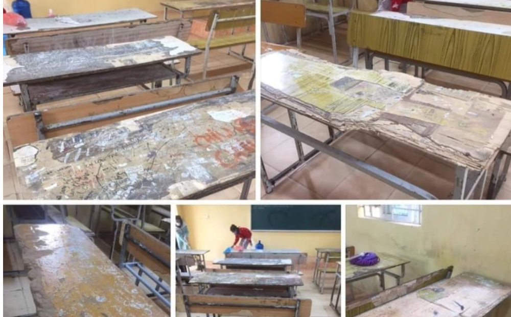 Hà Nội: Xôn xao thông tin Trường chuẩn Quốc gia nhưng bàn ghế cũ nát, hư hỏng gần hết-1