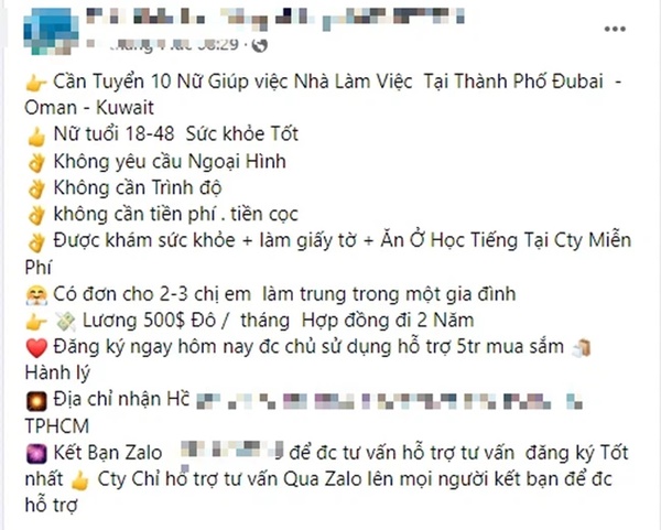 Sang Ả Rập làm ô sin - trào lưu đang sốt trở lại sau dịch, nhan nhản cò mời gọi trên MXH: Cẩn thận ác mộng vì ước vọng đổi đời!-1