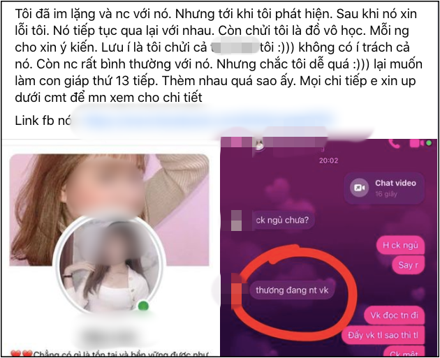 Chồng qua lại với kẻ thứ ba, bị vợ sờ gáy thì nhắn tin cho nhau để khớp câu chuyện và nhiều điều khiến chính thất điên tiết-1