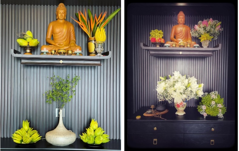 4 mẫu bàn thờ đúng lễ nghi, chuẩn phong thuỷ khiến dân tình trầm trồ: Bày biện khéo hết phần thiên hạ, bảo sao gia chủ đắc sai tài lộc-2