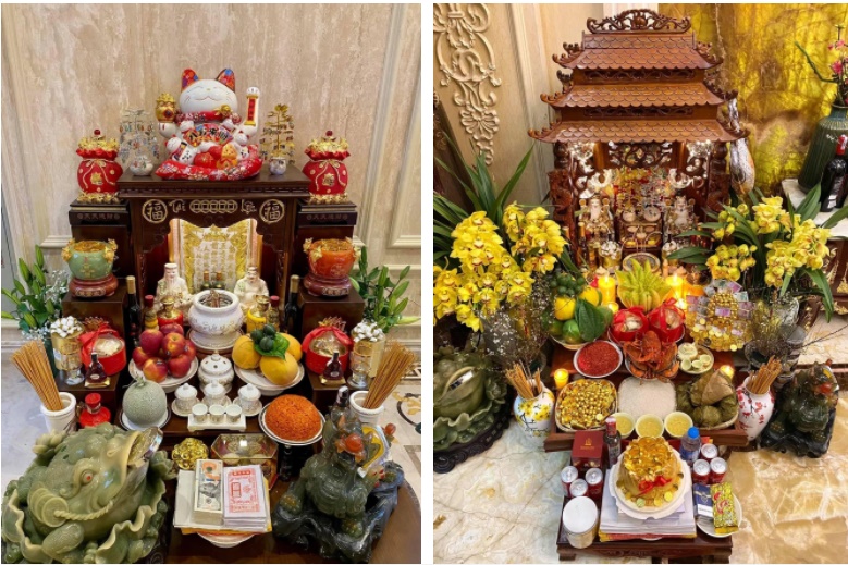 4 mẫu bàn thờ đúng lễ nghi, chuẩn phong thuỷ khiến dân tình trầm trồ: Bày biện khéo hết phần thiên hạ, bảo sao gia chủ đắc sai tài lộc-8
